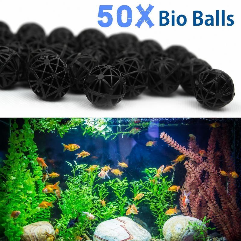 Planted Aquarium With Fish - 50 stuks 16mm aquarium biofilterballen viskom