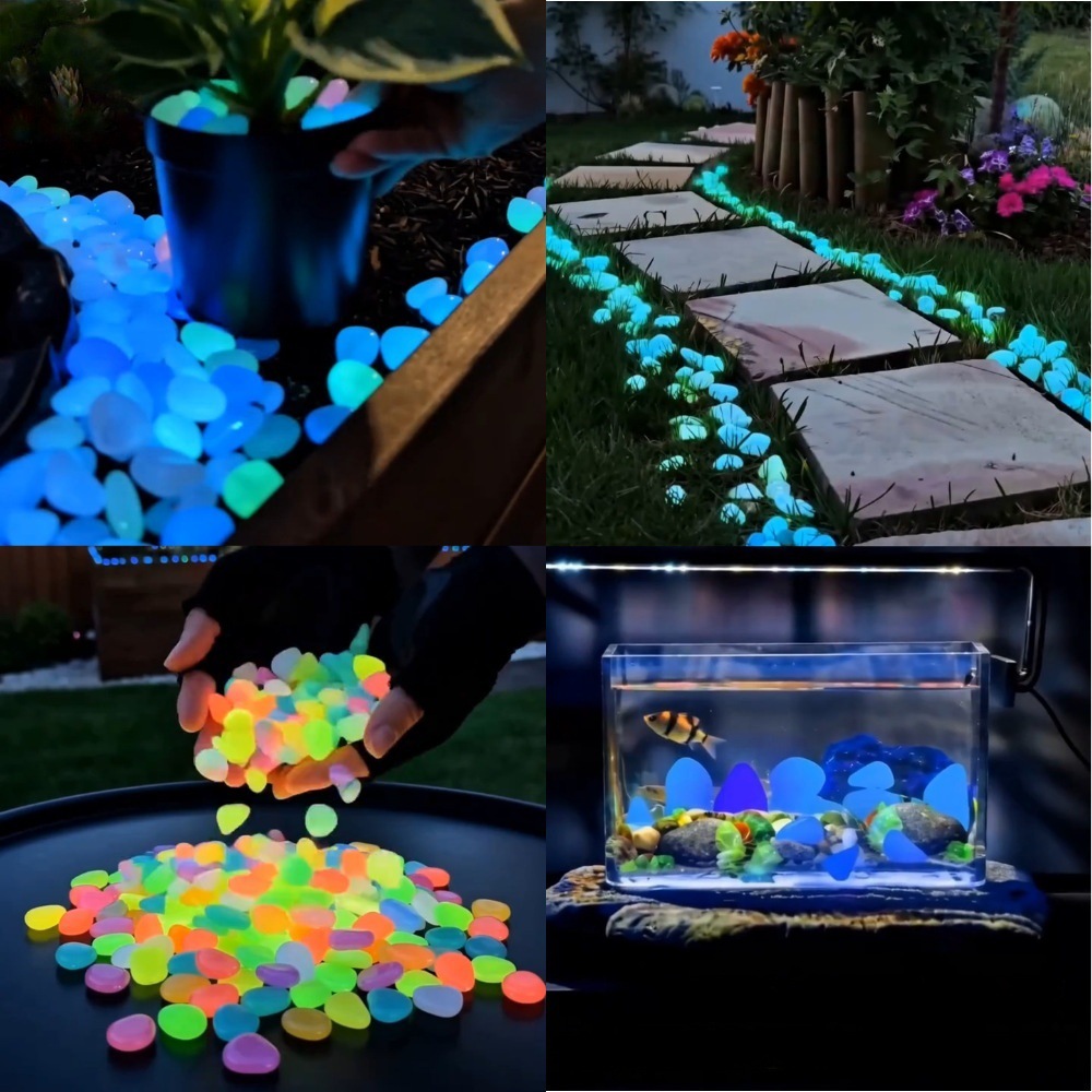 Planted Aquarium With Fish - Kleurrijke, in het donker gloeiende, lichtgevende