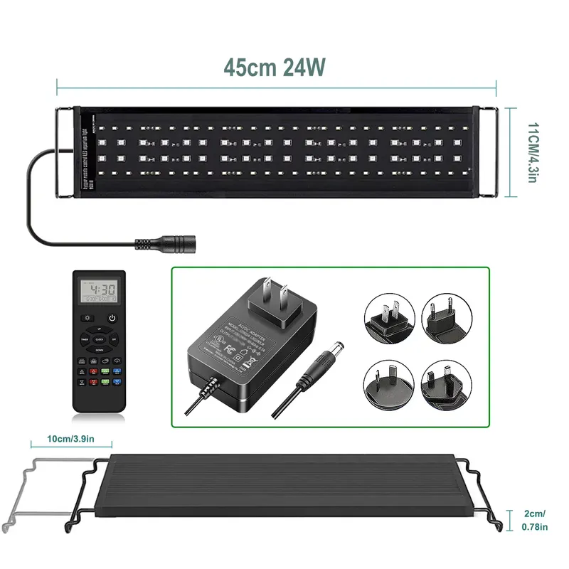 Planted Aquarium Hours - SIROKA 45cm Professionele LED Visbaklamp met